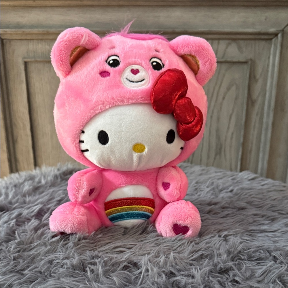 Hello Kitty/ CareBear Costume Plush with Rainbow. Tag came off!